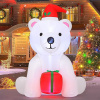 5 Foot Polar Bear with Present Christmas Inflatable